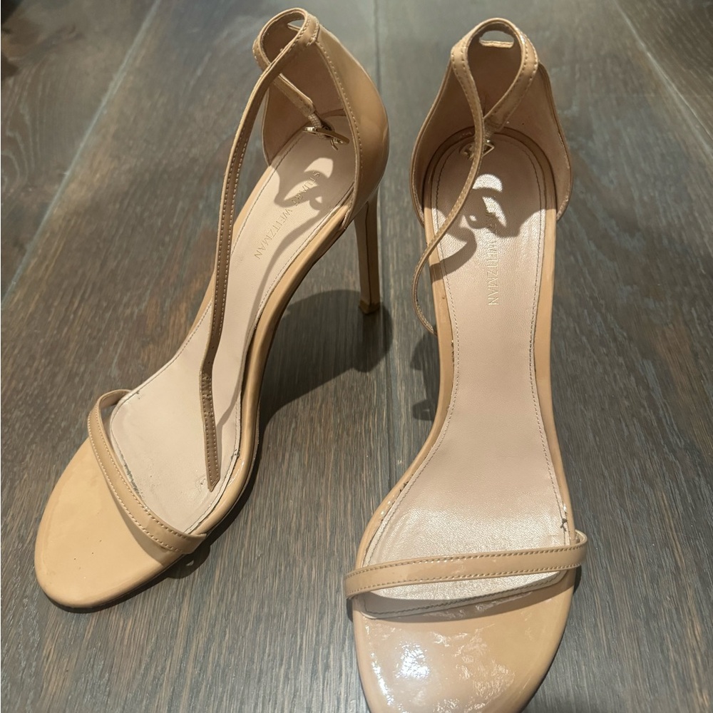 Stuart Weitzman Elegant Tan High Heel Sandals